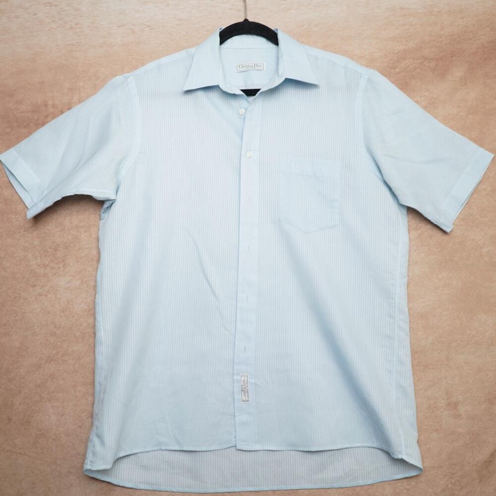 Christian Dior Stripe Shirt Blue L Vintage